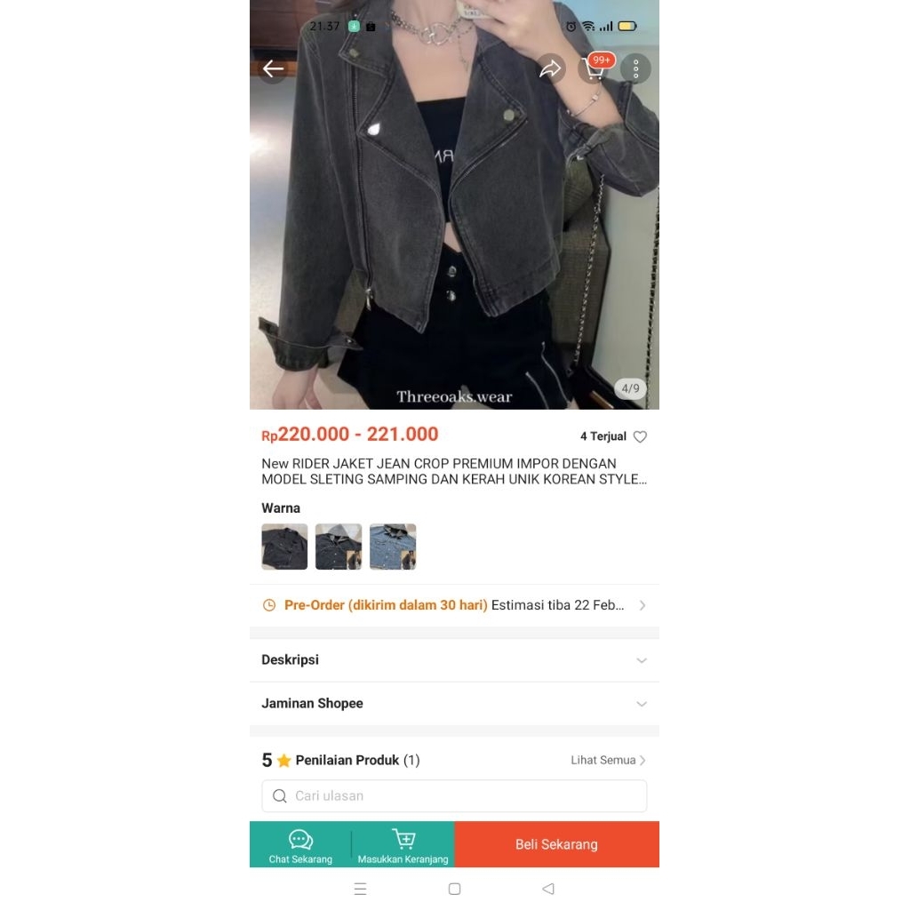 second jaket jeans murah