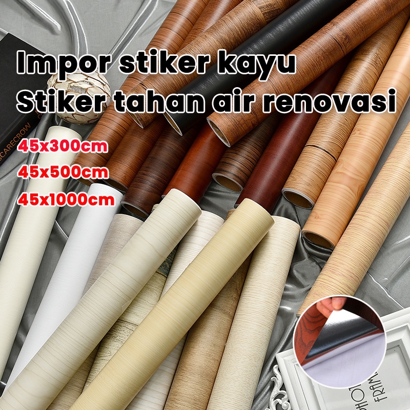 [Kelas A.] wallpaper motif kayu wallpaper lemari stiker pvc motif kayu stiker lemari kayu