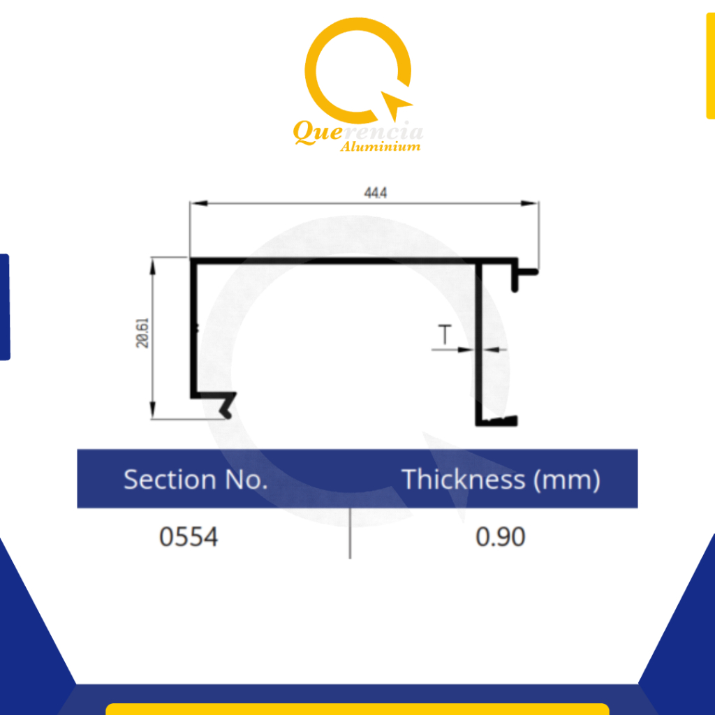 Dacon 0554 Aluminium Profile Kusen Bahan Pintu Jendela 4" | Aluminium Batangan 6 Meter | Bahan Bangu
