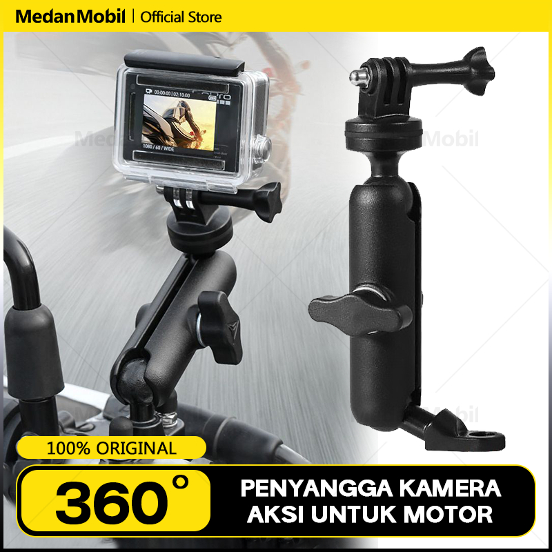 Breket Kamera Motor Motowolf MDL3519 Holder untuk Action Cam GoPro 360 Derajat Mounting Kuat dan Sta