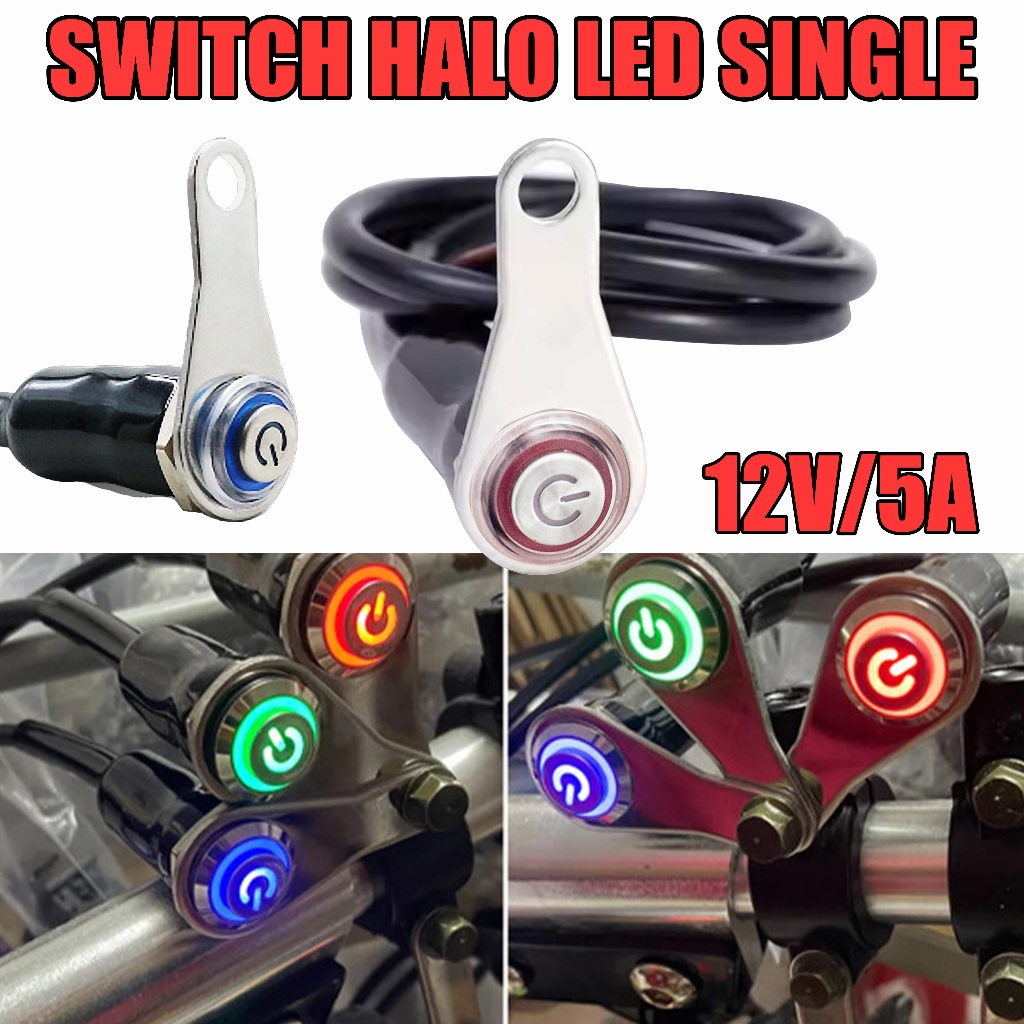 [COD] Saklar Switch On Off Led Model Tanam Selfix Lampu Led Motor Custom Tambahan Universal Waterpro