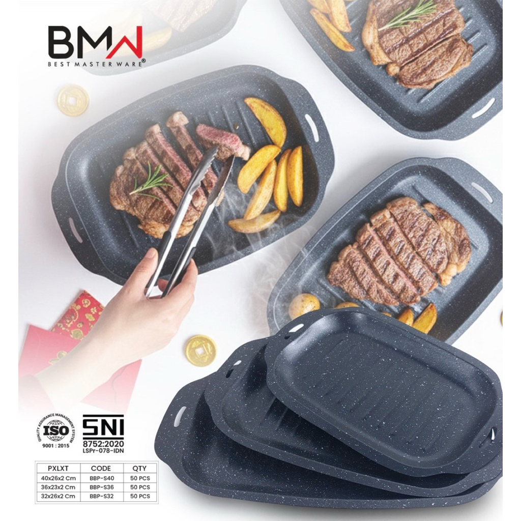 Wajan Panggangan Barbeque Panjang Portabel Grill Pan Korea Datar BBQ Anti Lengket Tahan Panas / Panc
