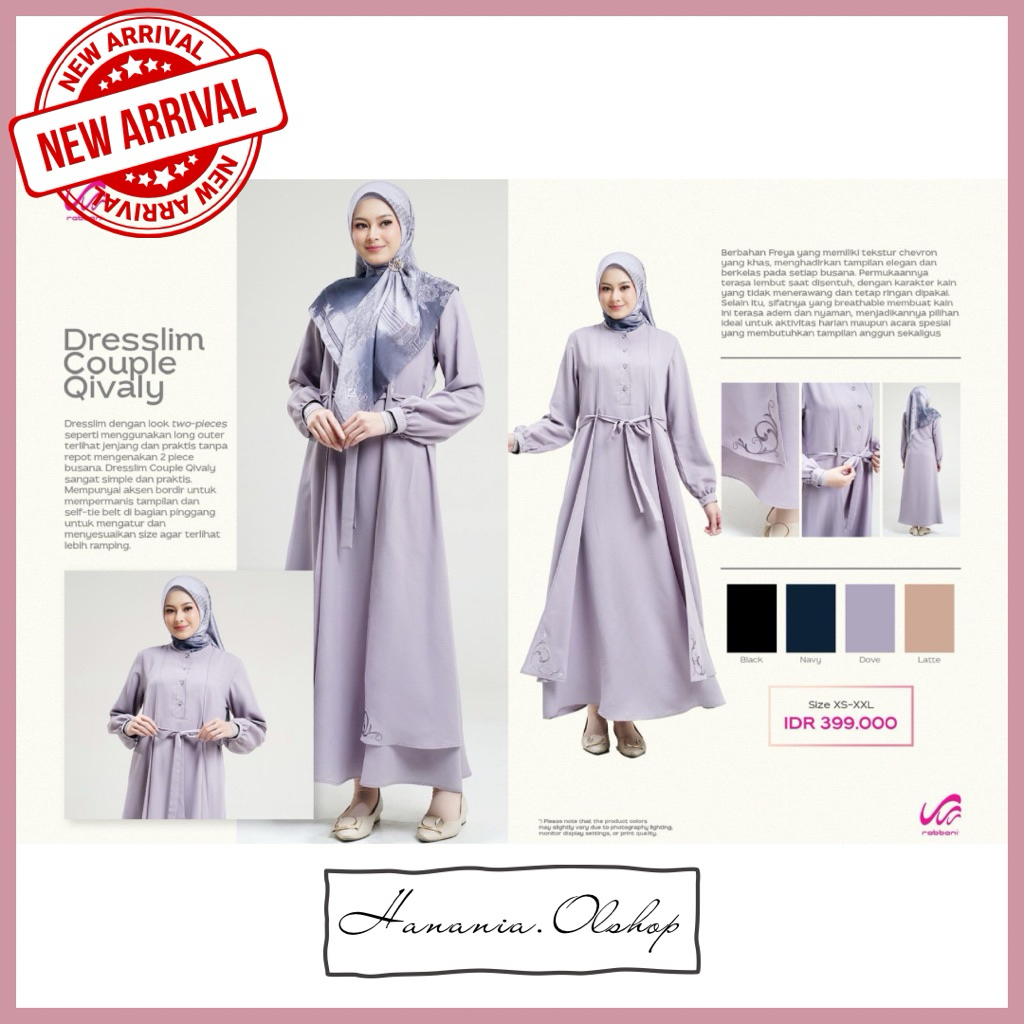 DISKON RABBANI - NEW ARRIVAL Dresslim Couple Qivaly Rabbani | gamis rabbani | couple lebaran | dress