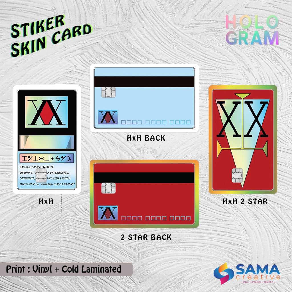 Hunter License - Sticker Skin Card HOLOGRAM - ATM Vinyl Debit, Credit, Emoney, Flazz, Kartu Akses St