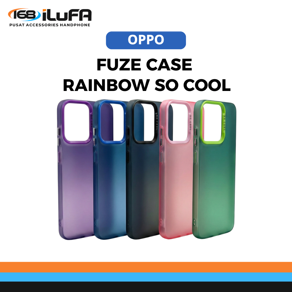 Fuze Case Rainbow So Cool Oppo - Soft Case Casing Warna Oppo A15 A17 A3S A5 PRO RENO 11 12 13