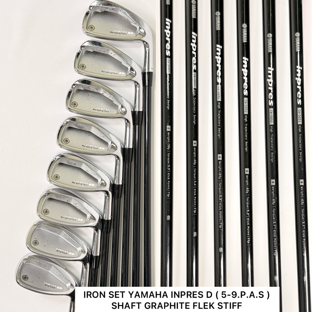 Iron Set Golf Man Yamaha Inpres D Maraging Shaft Graphite Flek S Bekas Original - Stick Golf Iron Se