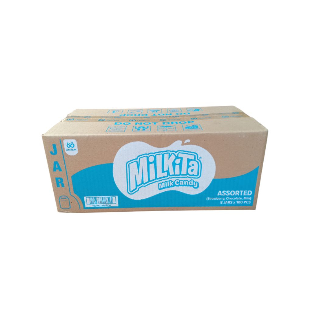 Milkita Permen Susu Toples (1DUS: 8JAR x 100pcs) Milk CANDY JAR - Permen Milkita Toples Rasa Cokelat