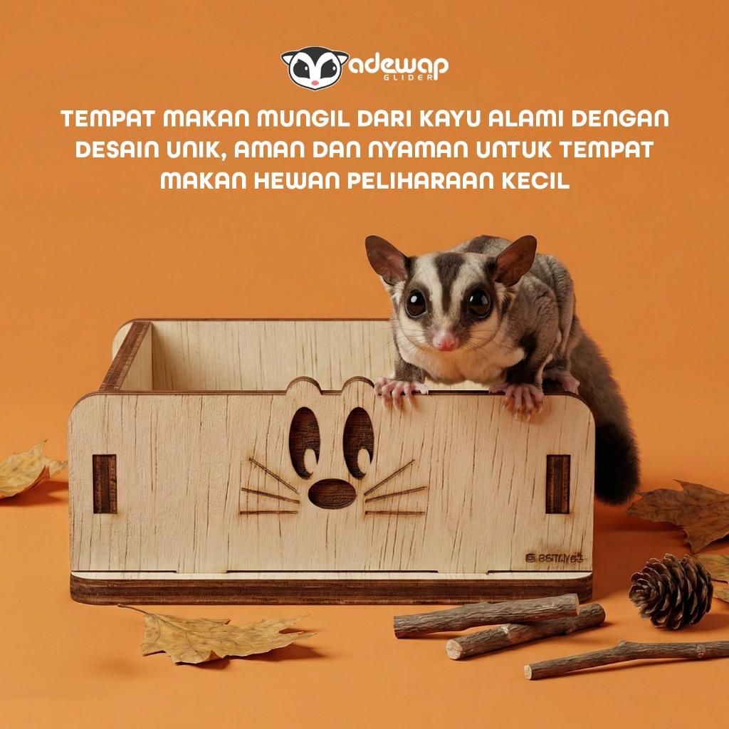 ADEWAP GLIDER Tempat Makan Laser Cut  Sugar Glider Hamster Marmut Alas Kasmir Kayu Hewan Kecil