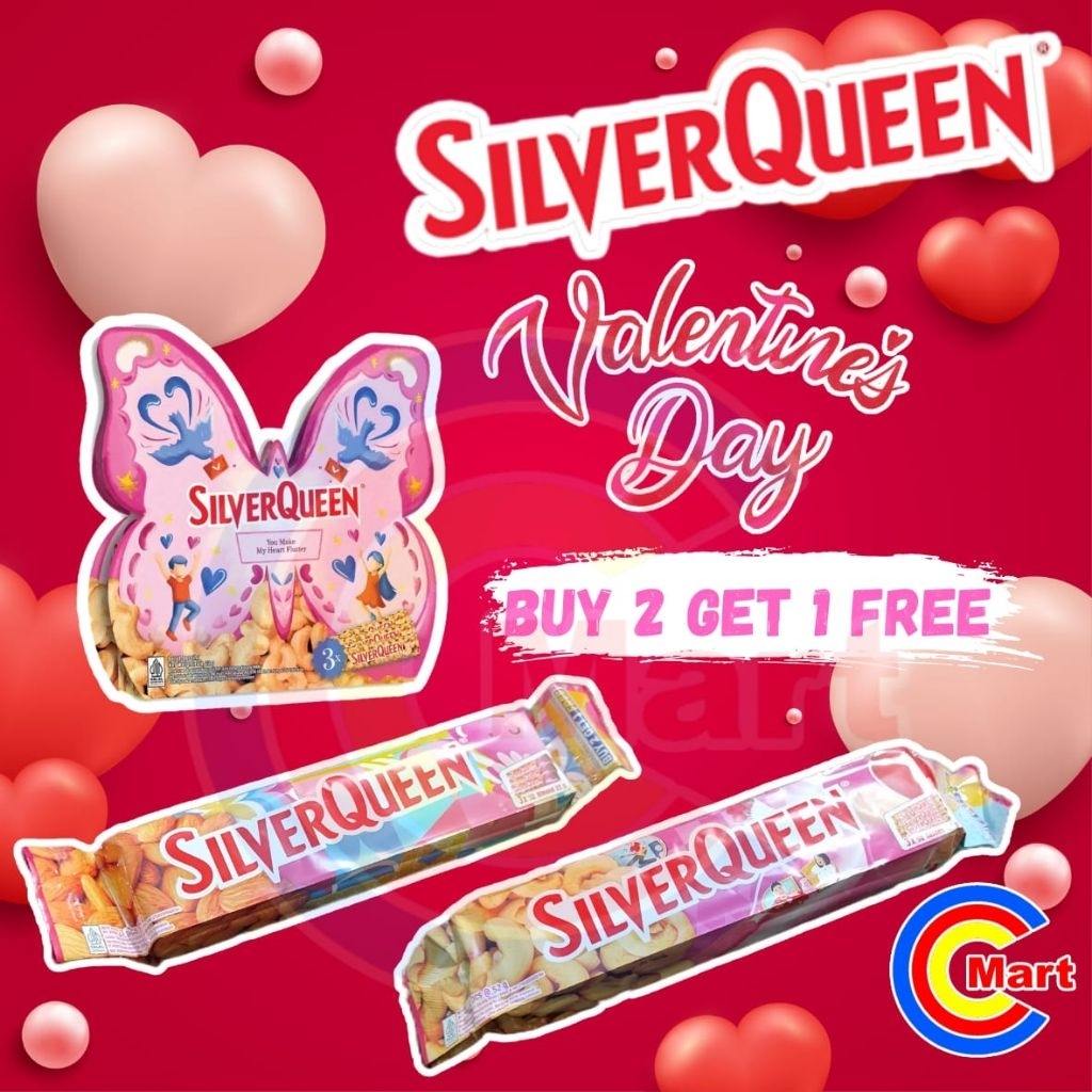 [PACK] SILVERQUEEN BUY 2 GET 1 FREE EDISI VALENTINE | SILVERQUEEN BUTTERFLY VALENTINE DAYS | 22GR | 