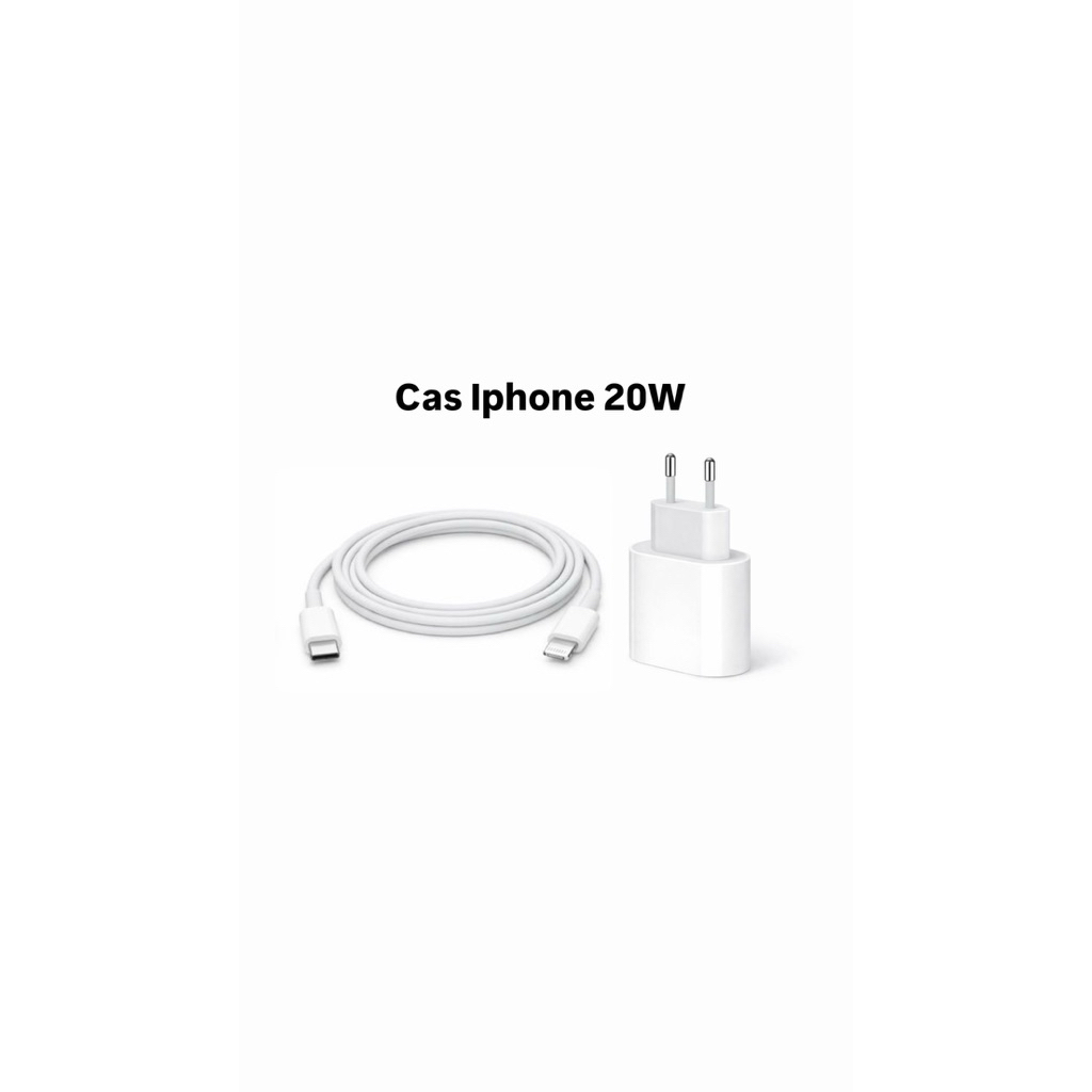 Cas Iphone 20W dengan Kabel type C to ip 1m Charger Cepat untuk iPhone Original dan Berkualitas Ting