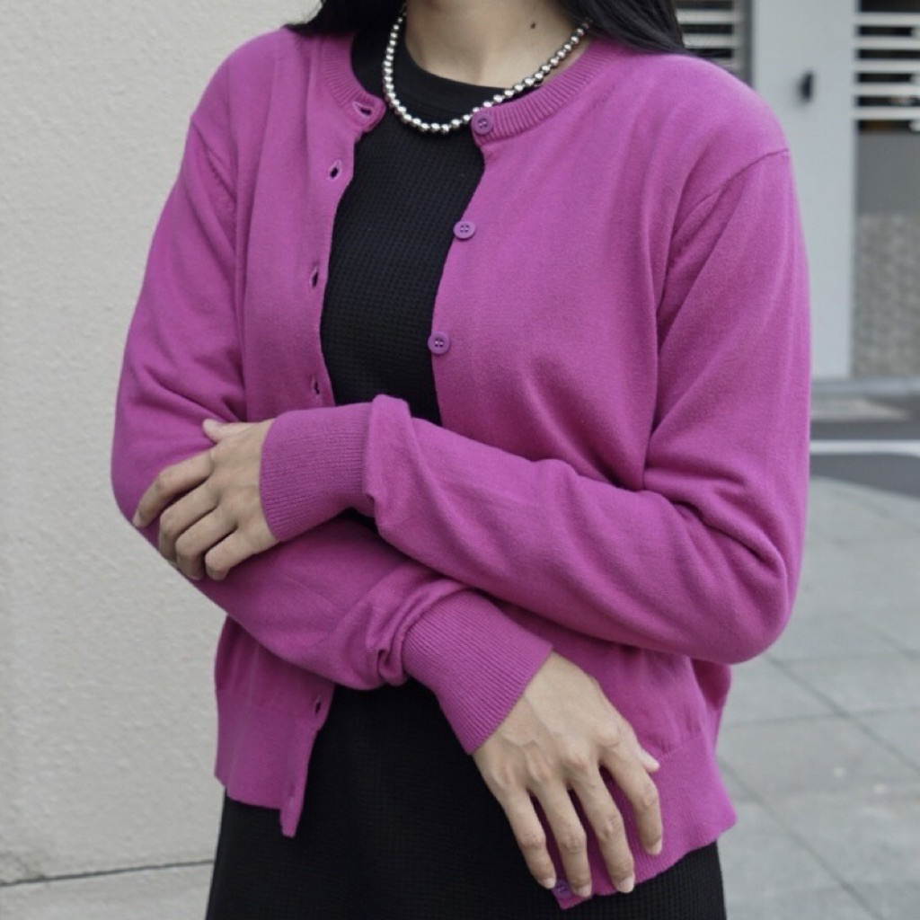 [PRELOVED] Shopinkae Basic Knit Cardigan | Fanta | Deep Maroon | Jewel Green