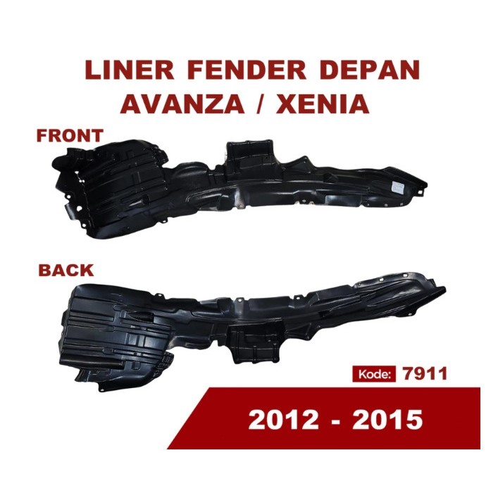 Liner Fender Spakbor Depan Avanza Xenia 2012 - 2015