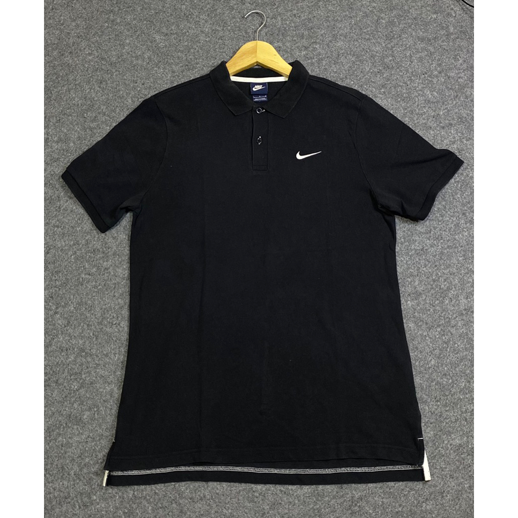 POLO SHIRT NIKE WARNA HITAM LOGO PUTIH ORIGINAL