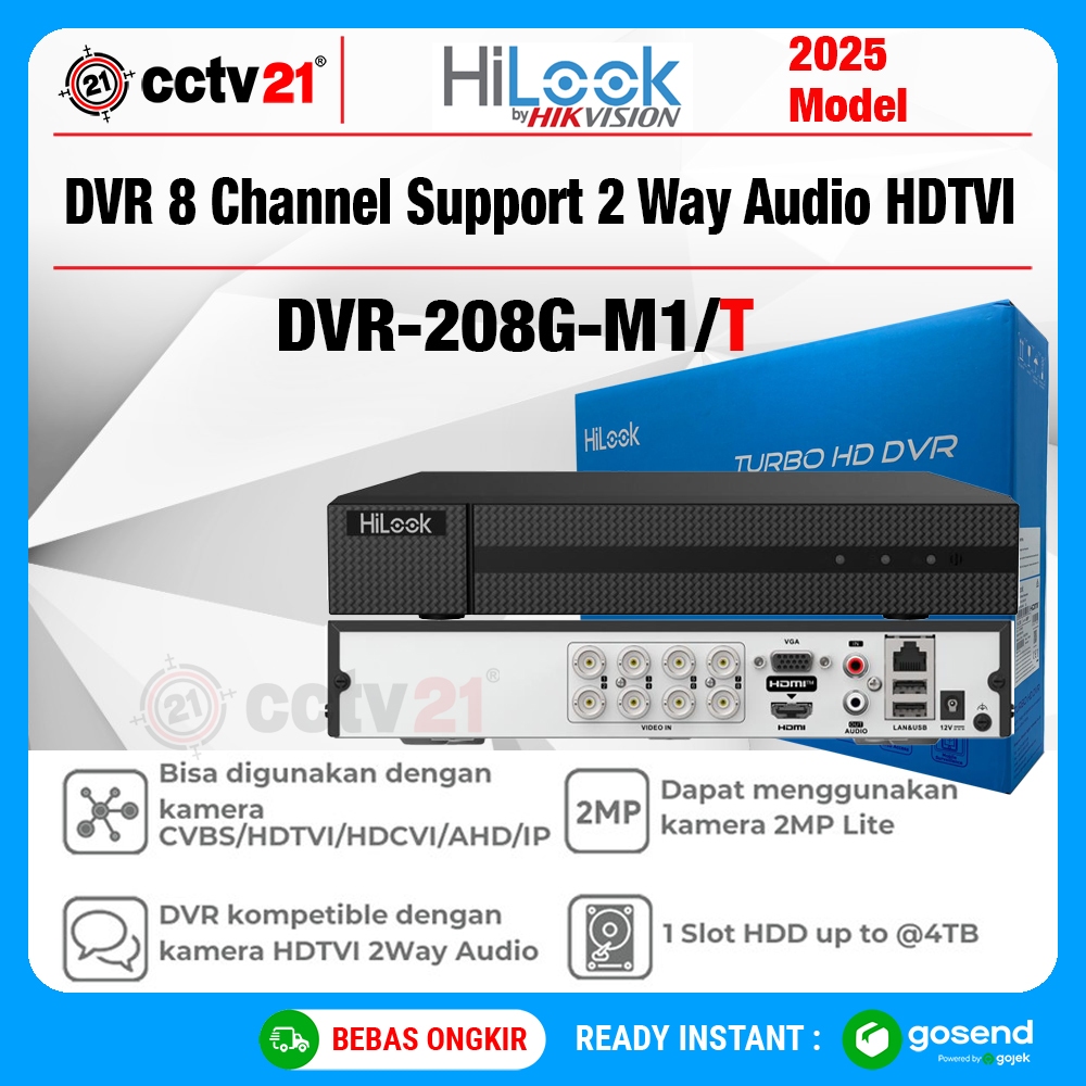 DVR CCTV 8 Channel HILOOK Turbo HD DVR-208G-M1/T