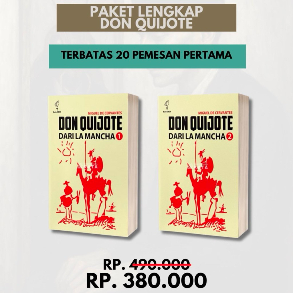 PAKET LENGKAP DON QUIJOTE (Don Quijote Dari La Mancha Jilid 1 & 2) - Miguel de Cervantes - Singgasan