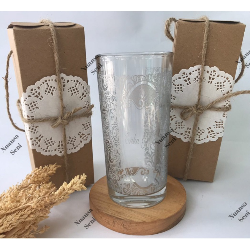Souvenir Pernikahan Gelas Minum Jus Fresno Citinova Gelas Highball Tumbler Tinggi Kaca Sablon