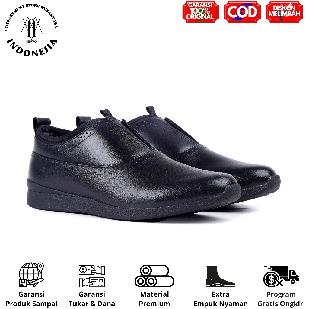 uawshoesofficial x KENZIOS ORIGINAL | Sepatu Slip On Sole Sneakers Pria Kenzios Vinci Slim All Black