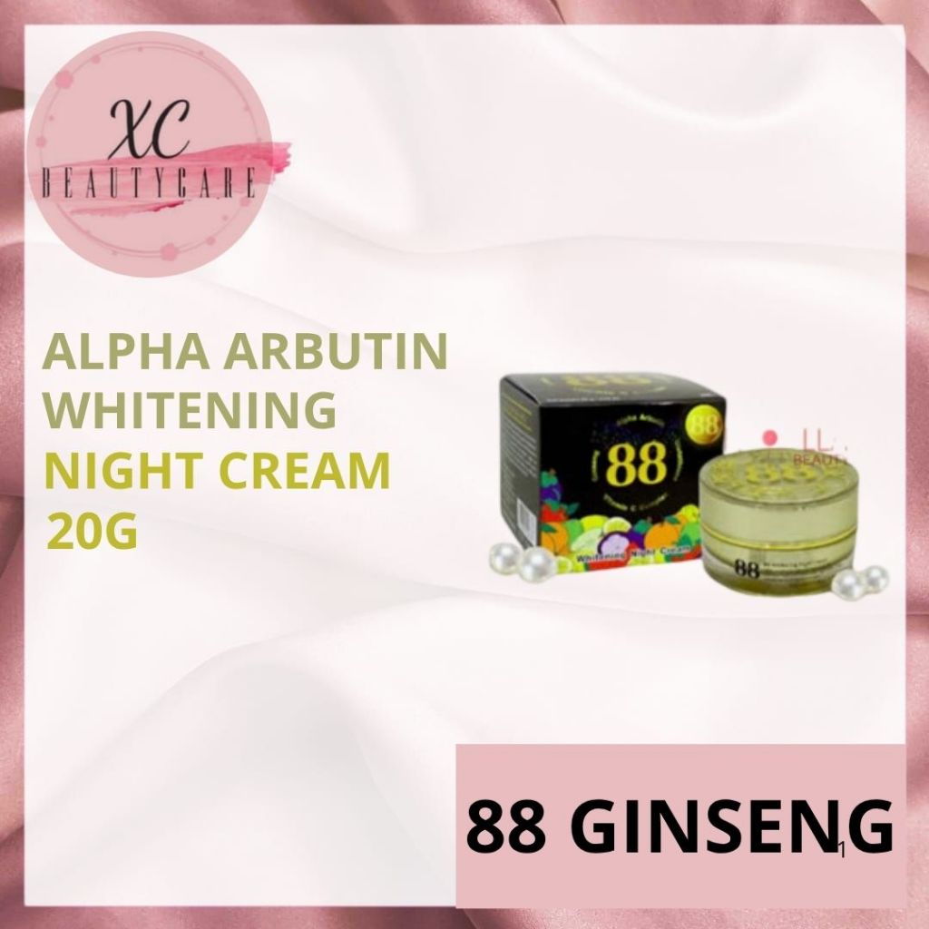 CREAM 88 GINSENG ALPHA ARBUTIN GLUTATHIONE VITAMIN C COMPLEX WHITENING NIGHT CREAM 20GR / CREAM PEMU