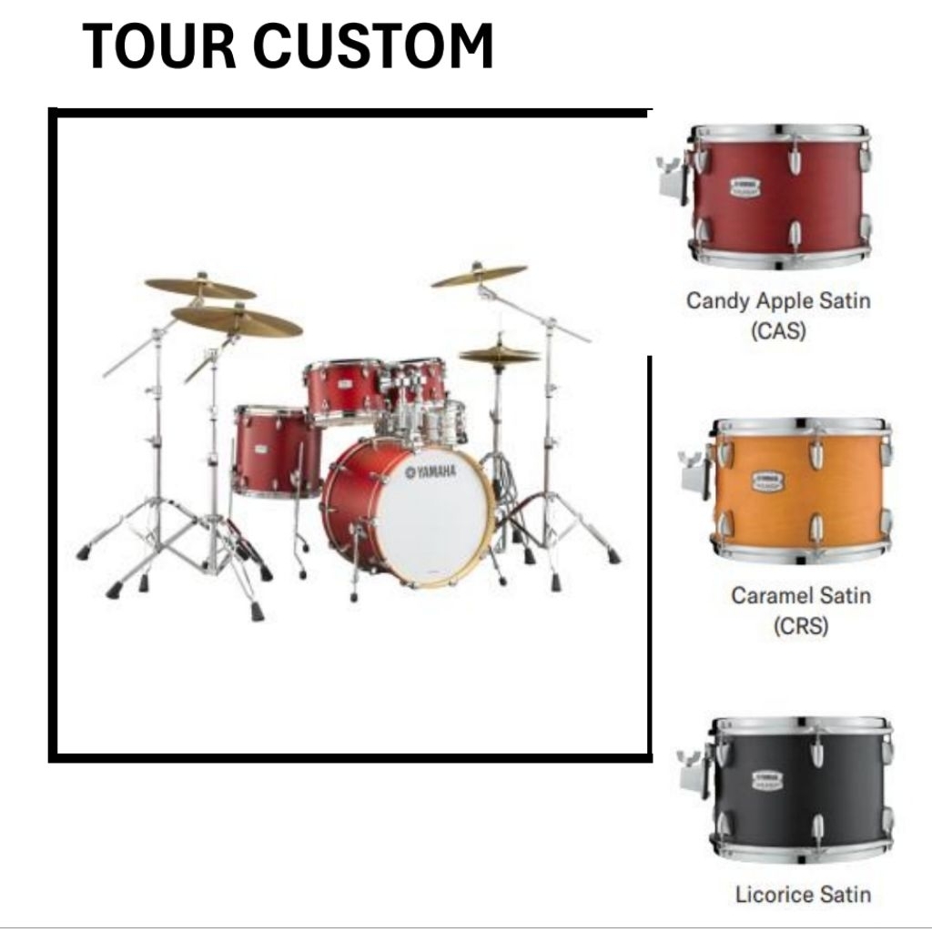 Yamaha Tour Custom Drum Set 22” | Paket Lengkap + Hardware | Original