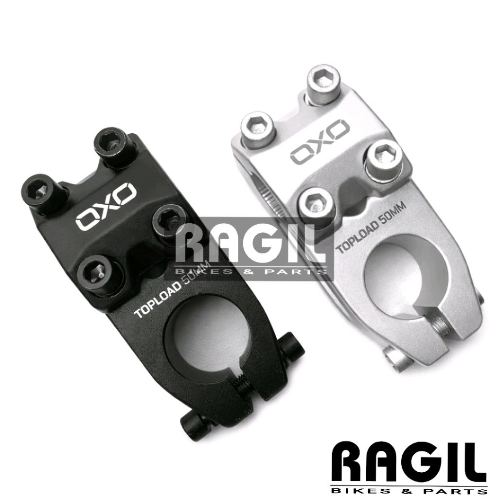 STEM SEPEDA BMX STRUMMER ST-29 22.2 ALLOY HITAM SILVER ALUMUNIUM ALOY STANG STIR HANDLEBAR FEDERAL M