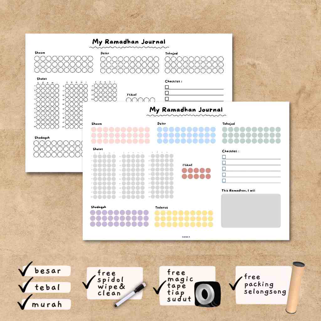 Ramadhan Planner Jurnal Tracker Checklist