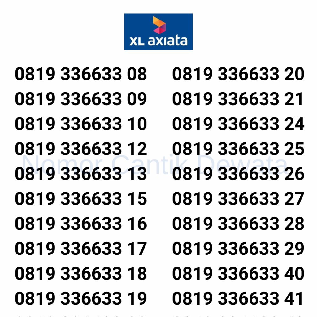Nomor Cantik Xl Kartu Perdana Xl Nomer Cantik Xl Seri Triple 888 333 xx