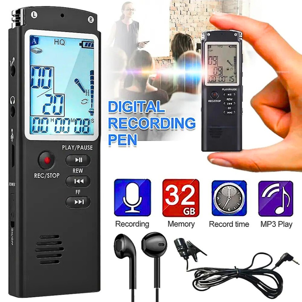 ORI TaffSTUDIO T60 Perekam Suara Jernih Digital Tersembunyi Jarak Jauh Mini Voice Recorder 8GB