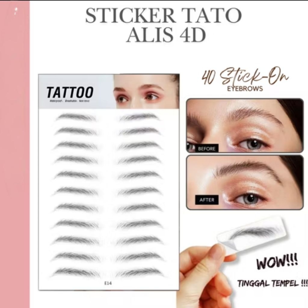 ‼️READY‼️Sticker Tato Alis 4D Eyebrow Tattoo Alis Instan Natural, Waterproof & Tahan Lama - Stiker C