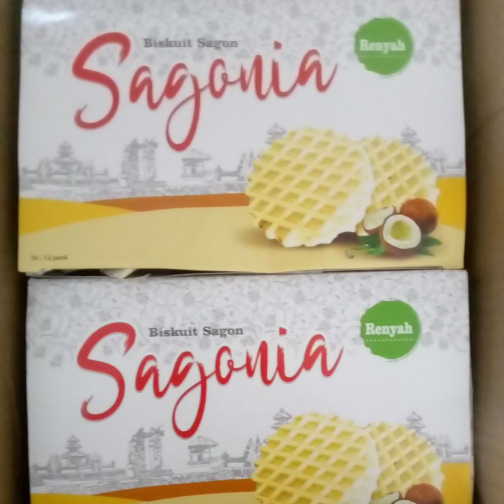 Biskuit Sagon Sagonia Kelapa 12 Pcs - Renyah, Halal, Rasa Kelapa