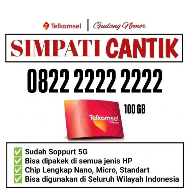 KARTU CANTIK TELKOMSEL/SIMPATI 10-12 DIGIT, ADA BONUS KUOTA 100-200GB