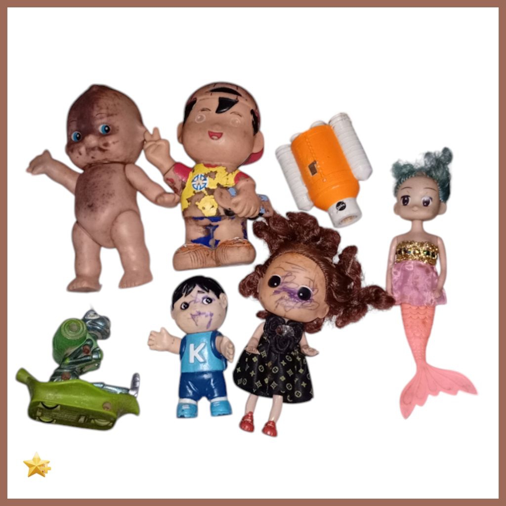 Paket Mainan Figure Campur Junk Mermaid Boneka Kecil Bahan Custom DIY