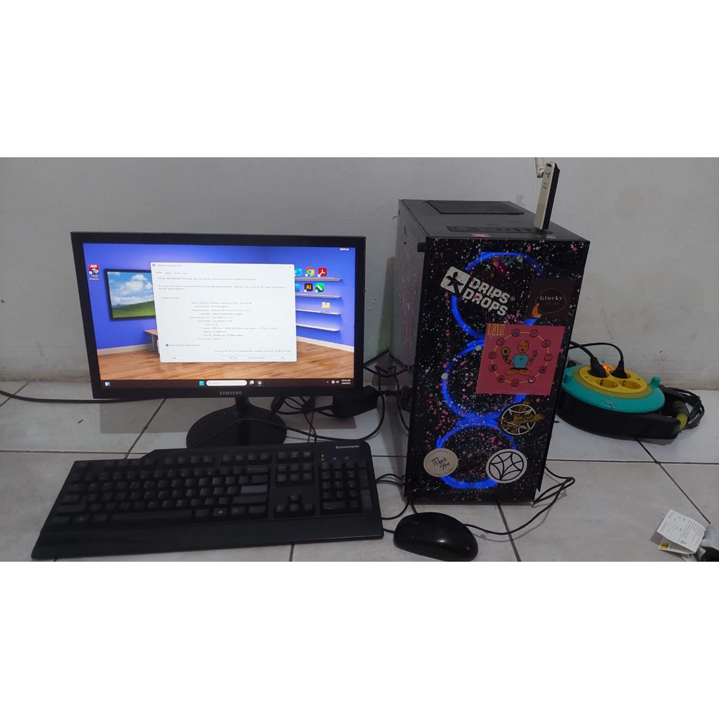PC Full Set (Monitor, Keyboard, Mouse, Wireless TPLink)