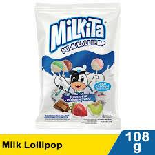 [SDW] pekanbaru/120g Milkita Permen Lollipop 3 Rasa Melon Coklat Stroberi Chocolate Strawberry Candy