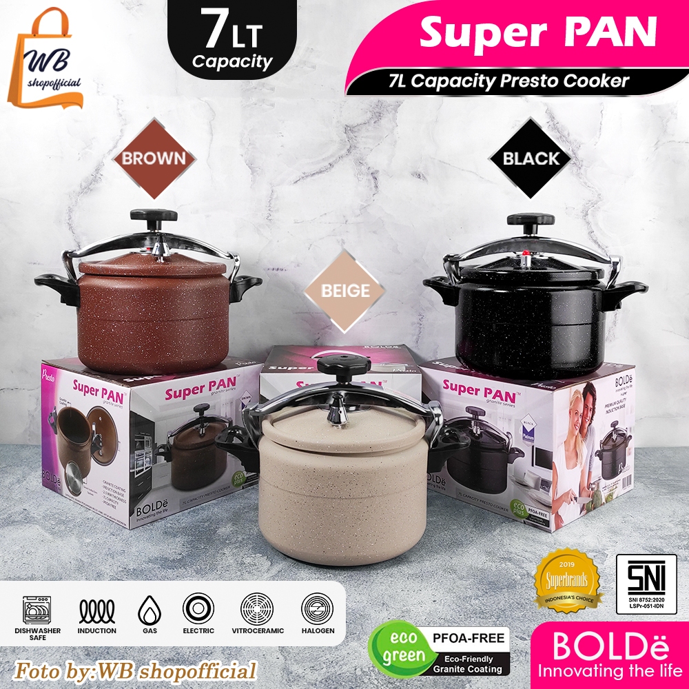 BOLDe Panci Presto 7 LITER / Bolde Super Pan Granite Presto Kapasitas 7 Liter