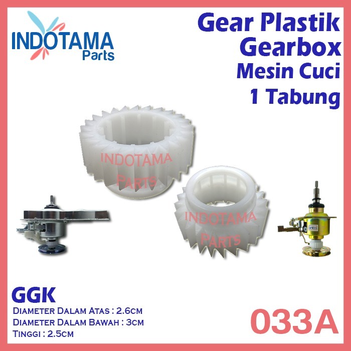 Plastik gear gearbox mesin cuci 1 tabung G-033A