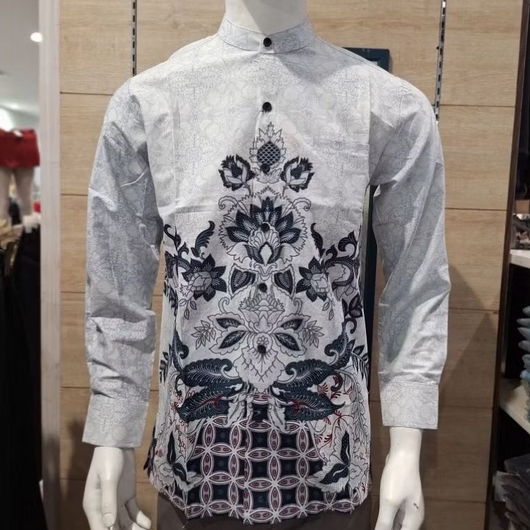 TOPTEN kemeja batik pria kera koko premium lengan panjang regular 007