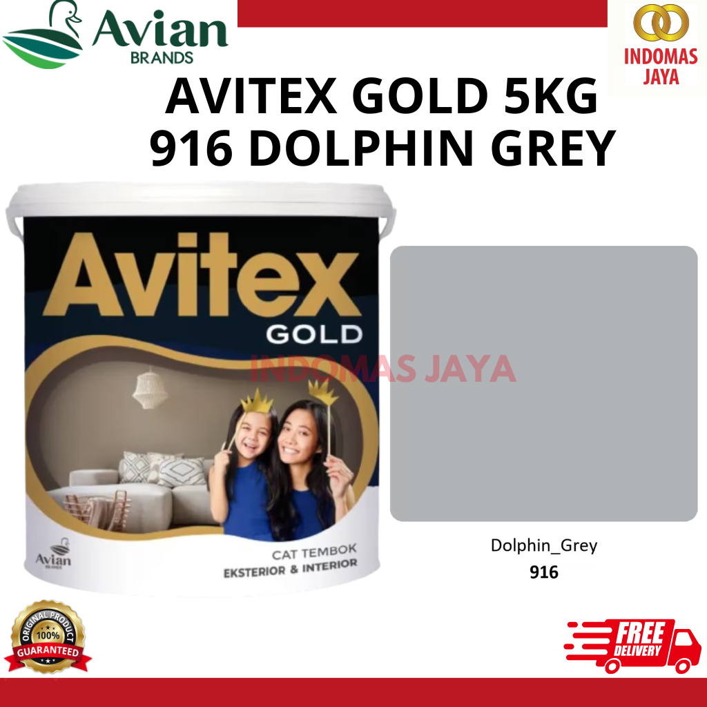 CAT TEMBOK AVITEX GOLD 5 KG DOLPHIN GREY