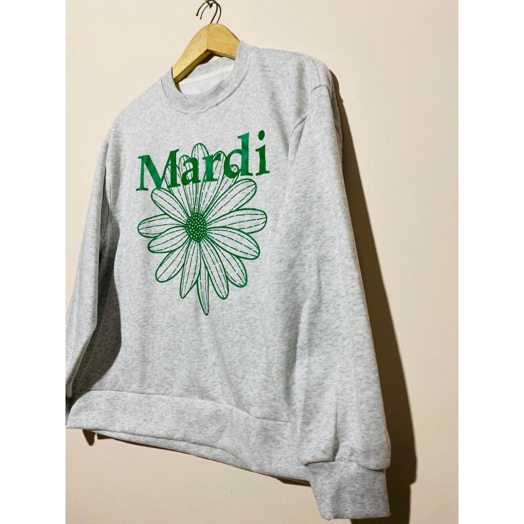 CREWNECK MARDI MARCEDI FLOWER MISTY, CREWNECK SWEATER OVERSIZE