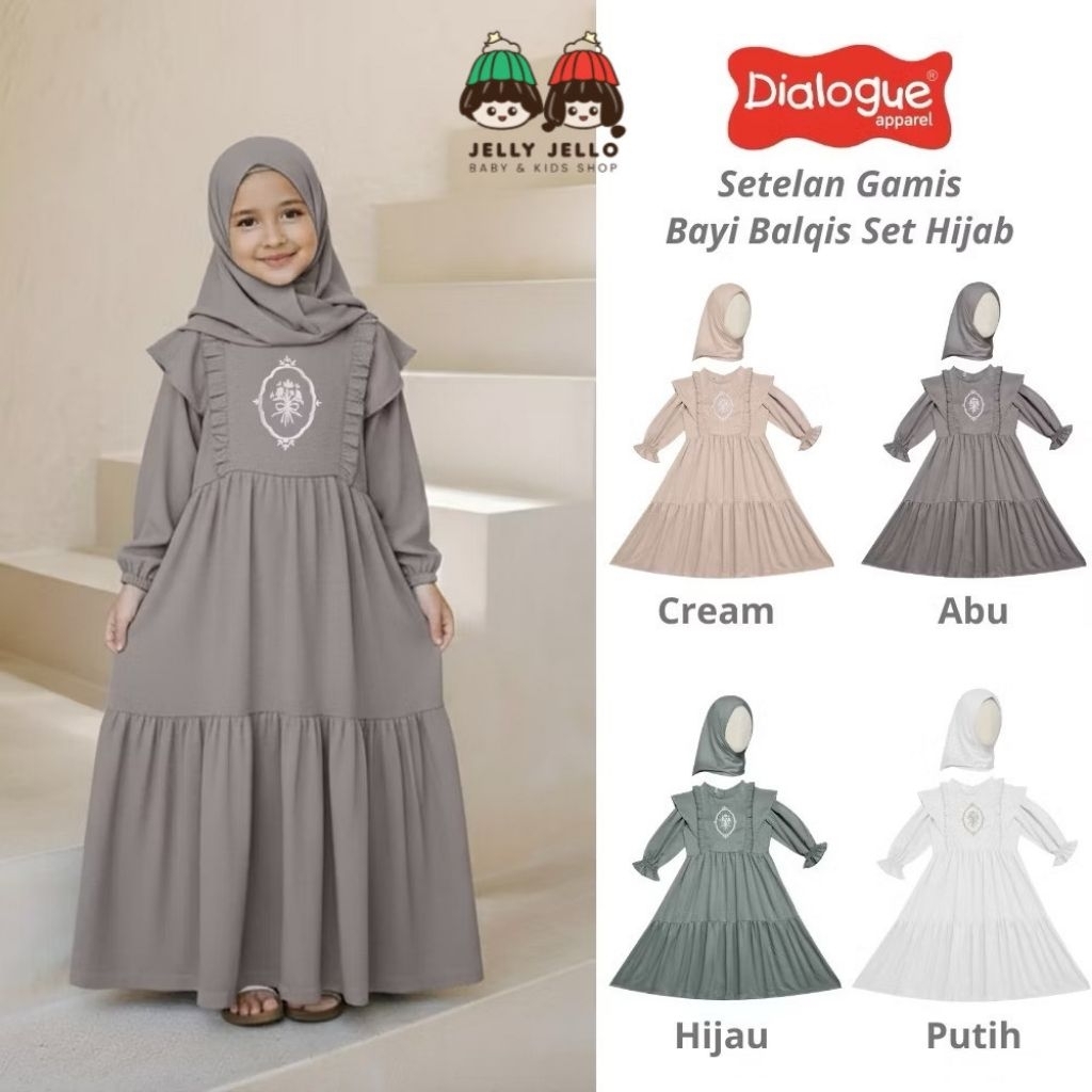 Dialogue Apparel Setelan Gamis Anak Balqis Set Hijab