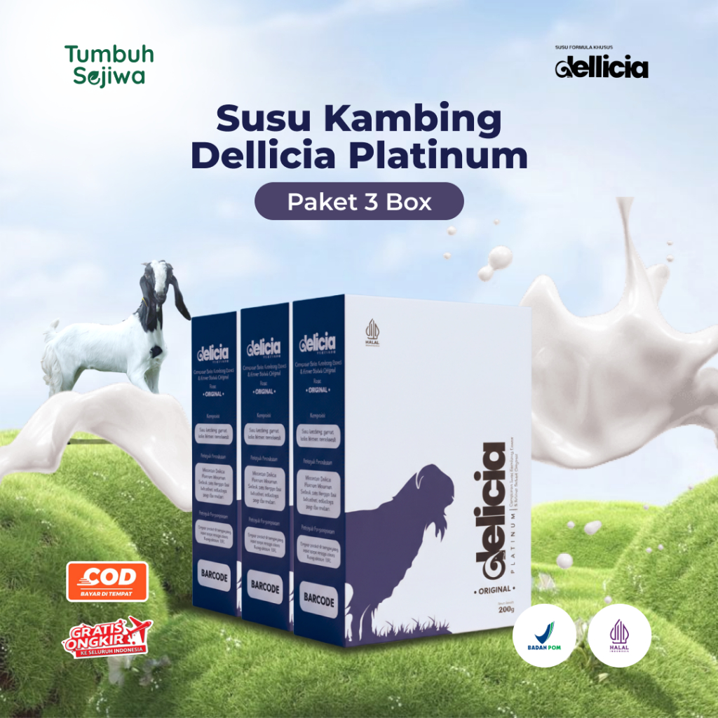 Susu Kambing Etawa Dellicia Platinum untuk Terapi Pengobatan Tulang 3 Box