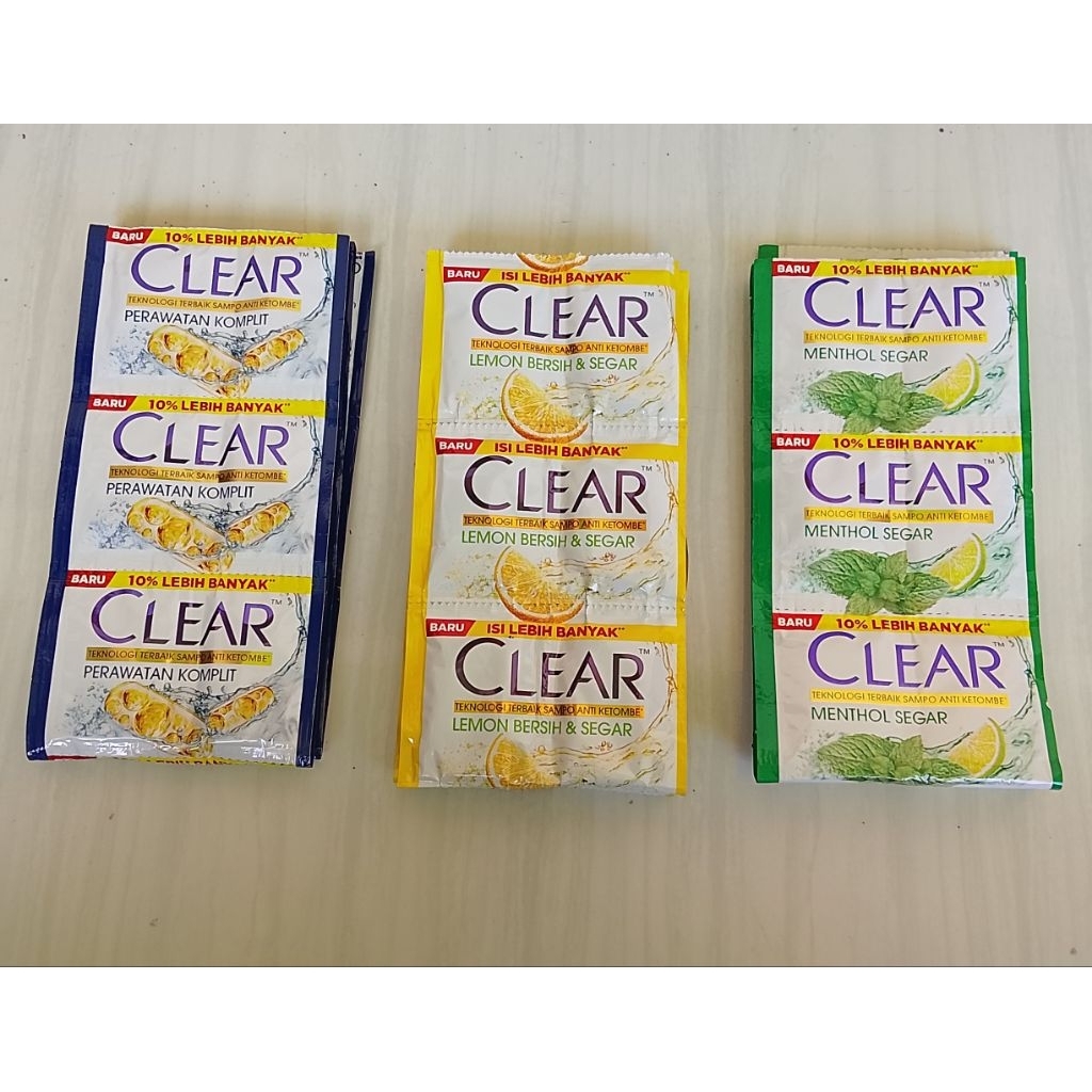 Sampo Clear Renceng isi 24 pcs Shampo Clear Sachet (3 Renceng)