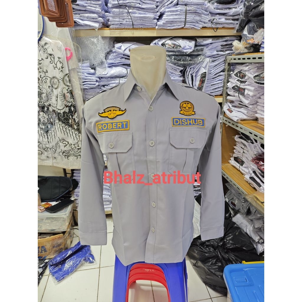 SERAGAM PDL DISHUB PRIA / BAJU ABU DISHUB COWOK / KEMEJA PDL DISHUB PRIA