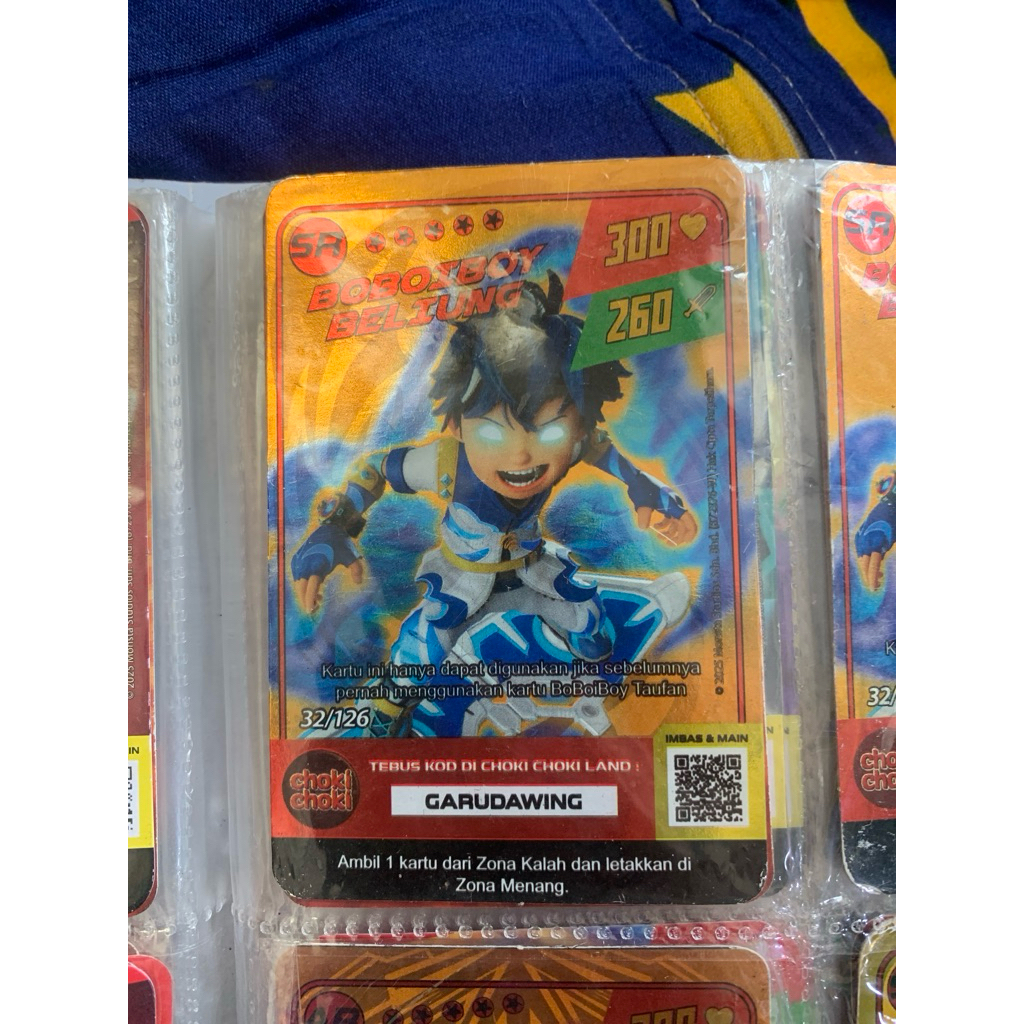 kartu choki choki boboiboy sr ar , ada lecet sedikit