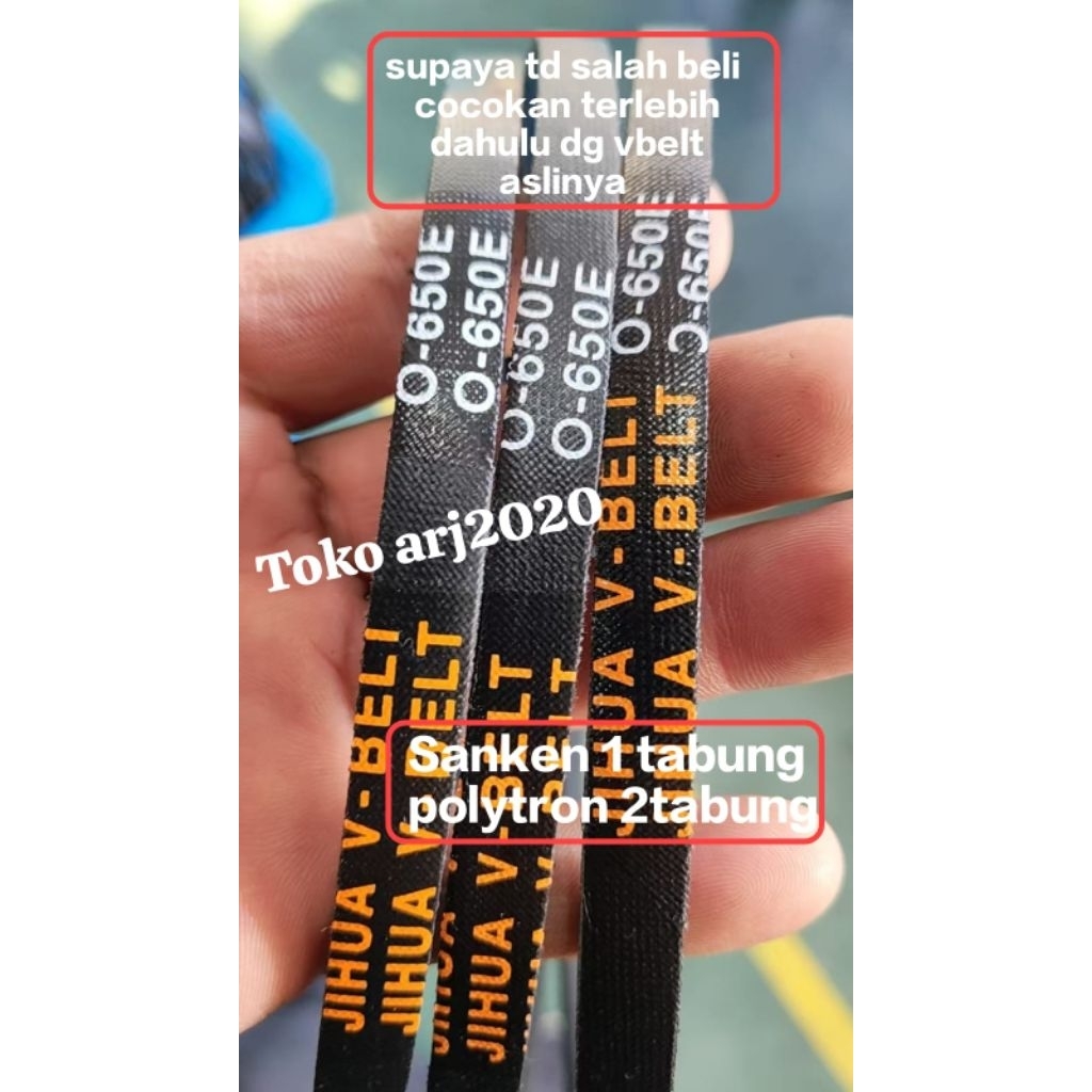 v-belt vanbel panbel  mesin cuci Sanken 1tabung,Polytron 2tabung tipe 0-650 E original