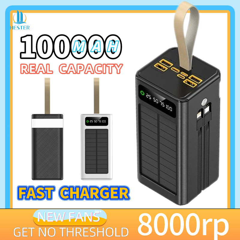 HESTER 100000mah solar power bank powerbank fast charging power bank 100000mah power bank tenaga sur