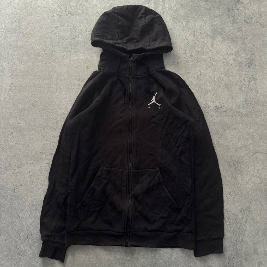 Air Jordan black zipper hoodie with white Jumpman logo