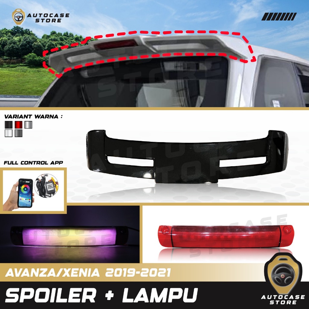 SPOILER + LAMPU AVANZA/XENIA 2019-2021 BERBAGAI MACAM WARNA PNP AKSESORIS MOBIL