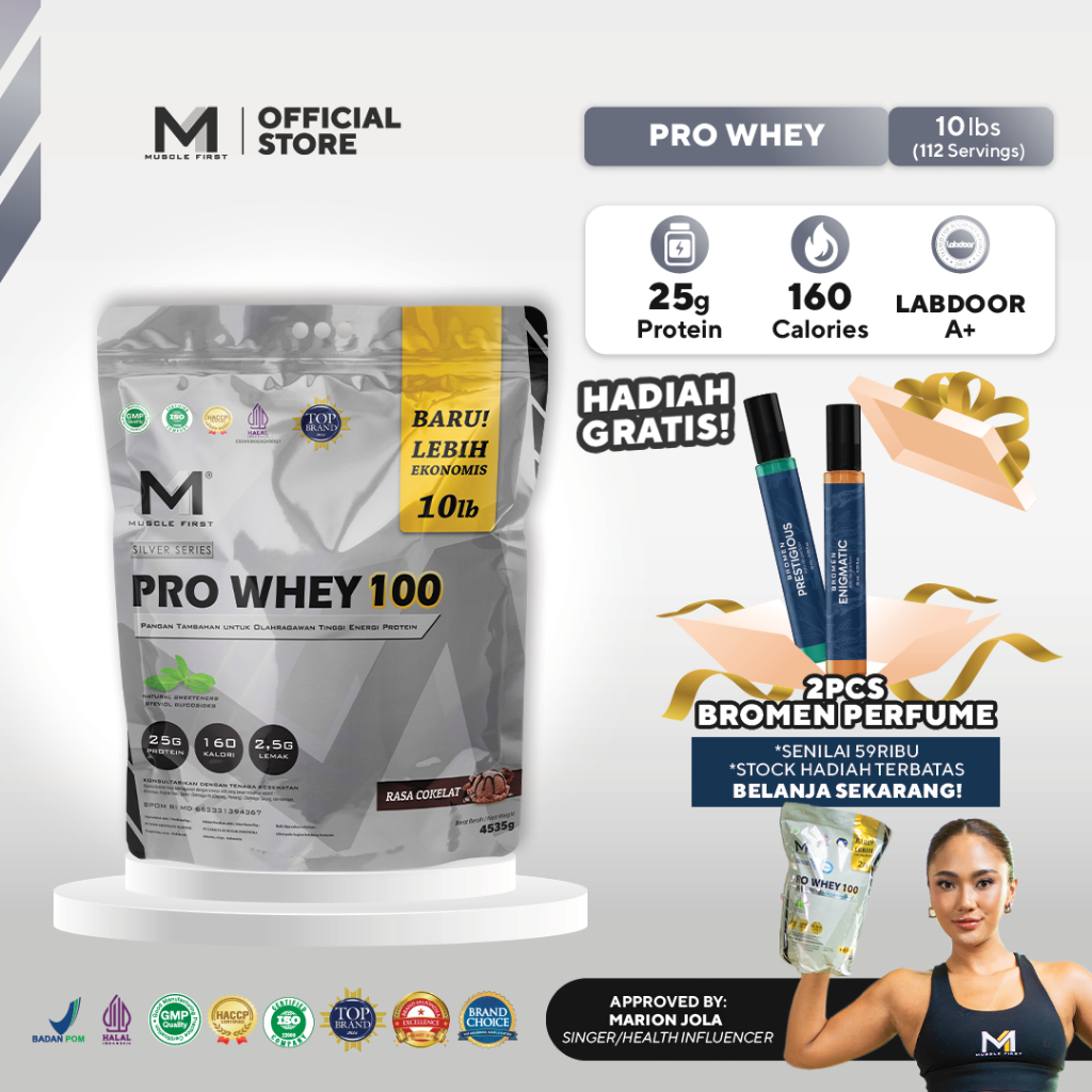 MUSCLE FIRST Pro Whey 100 10lbs/4535gr - Whey Protein Suplemen Fitness