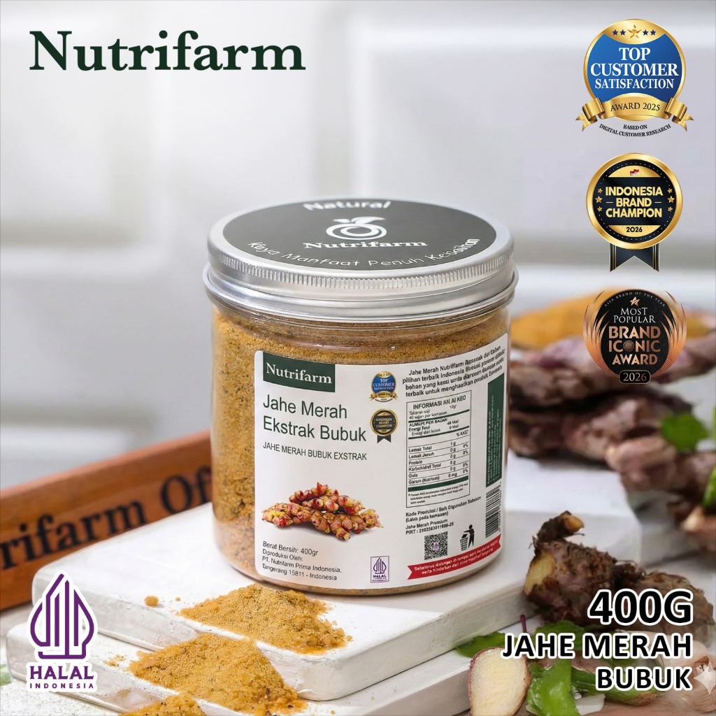 JAHE MERAH BUBUK ASLI 100% TANPA CAMPURAN 400G/ JAHE MERAH BUBUK SEGAR/ JAHE MERAH GULA AREN ORIGINA