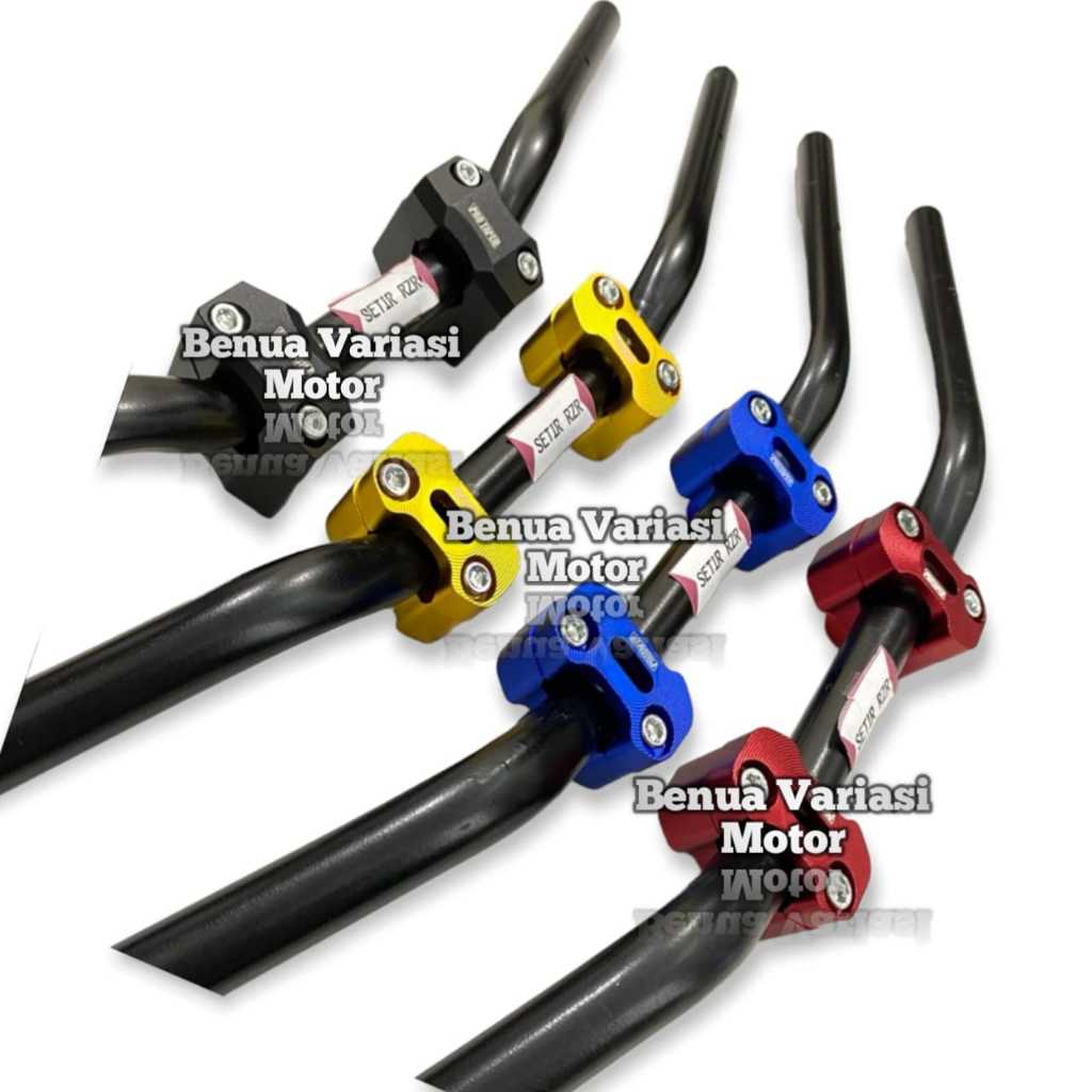 Stang RZR Hitam Plus Riser Stang Universal - Cocok Untuk Motor Vixion, CB150R, Beat Street, RX King,